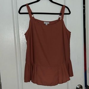 LUXOLOGY Burnt Orange Tank Blouse
